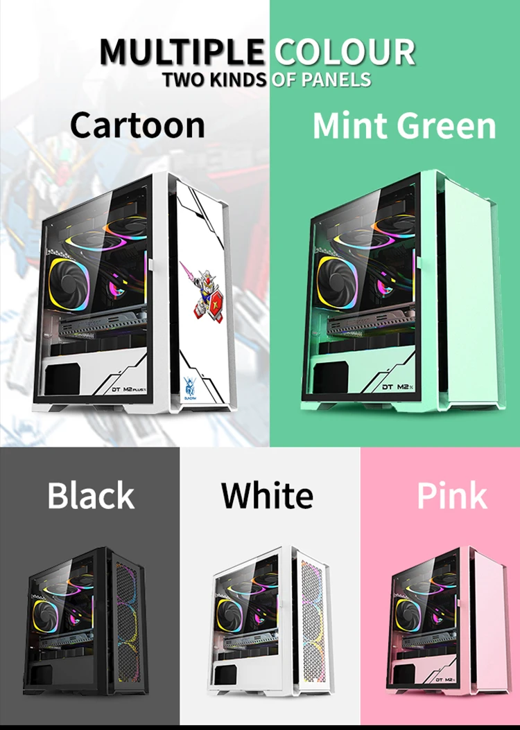 Gaming PC Case with RGB - Support Custom Color & M-ATX/ITX