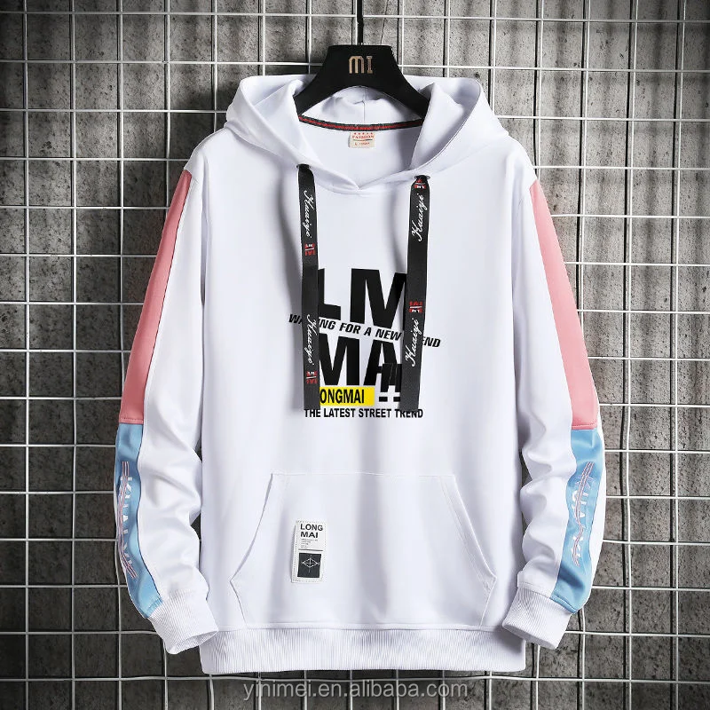 Men's Graphic Print Long Sleeve Drawstring Hoodie Pullover Sweatshirt ...