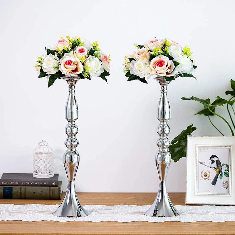 Gold Metal Flower Stand Candle Holder Party Wedding Decorations ...