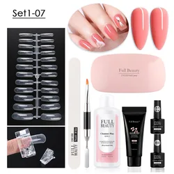 Hot Sale  Nail Kit with UV LED Lamp Gel Extension with Base and Top Coat Slip Solution Poly Extension  Nail Kit