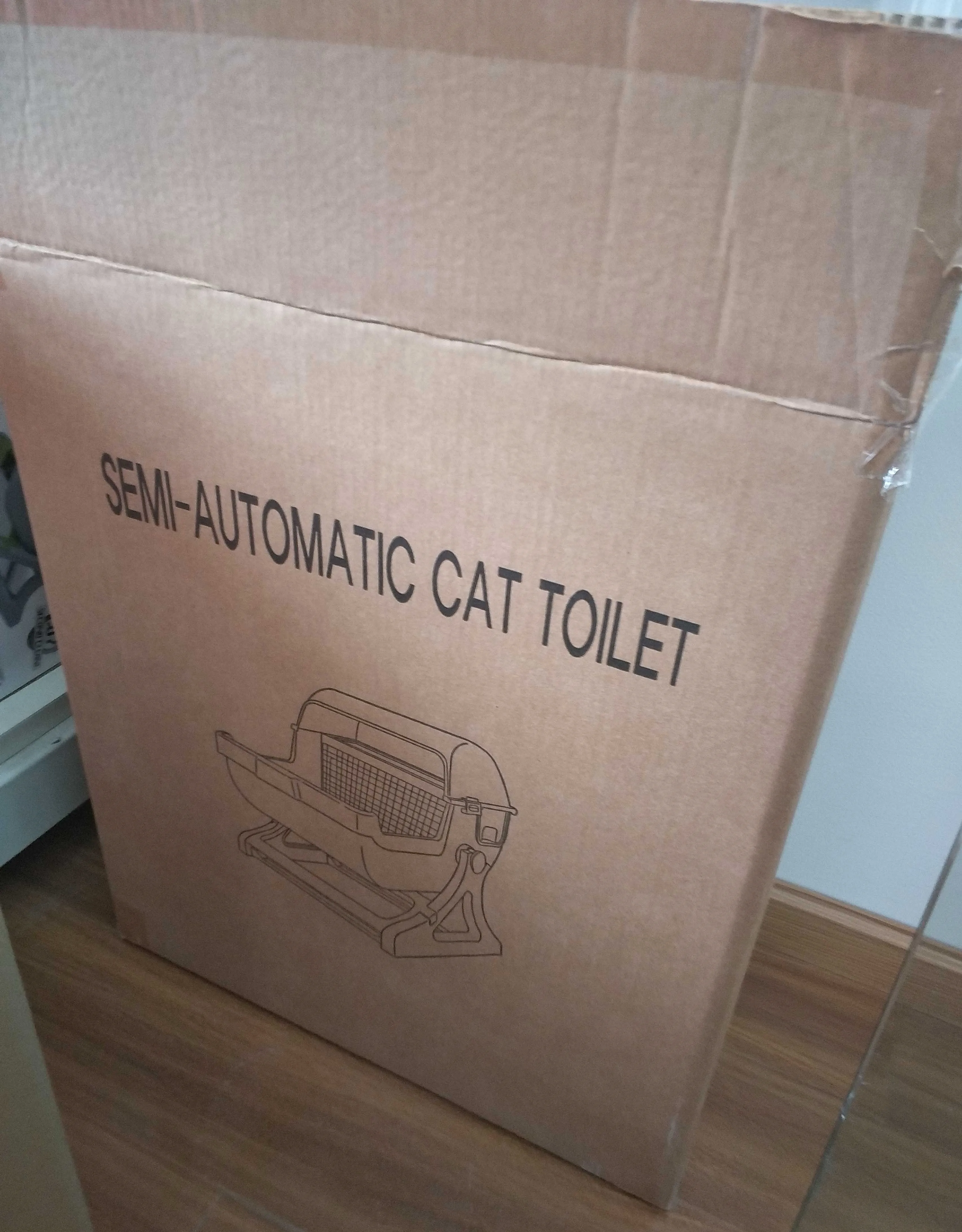 Reversable Semi Automatic Foldable Cat Litter Box Easy To Assemble Plastic Ecofriendly Leyou