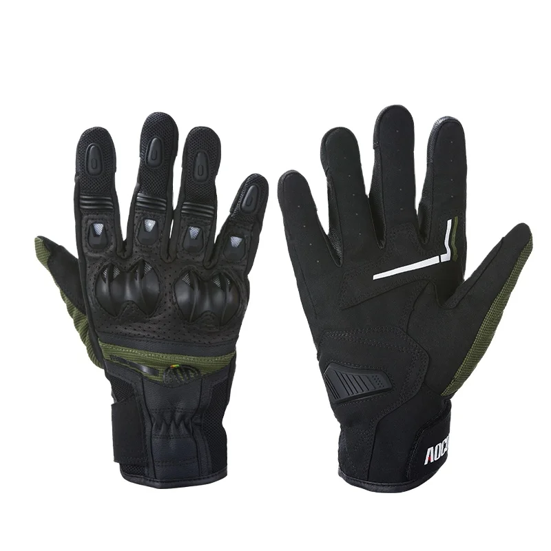 Non Slip Motorcycle Handlebar Gloves 100% Leather Touch Screen Full Finger Hand Gloves For Sport Cycling Outdoor