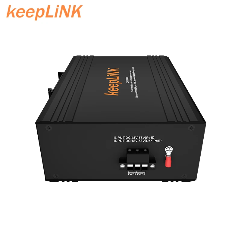 KeepLiNK DIP Switch Industrial PoE 2 Port Network Switch 24v Power Supply
