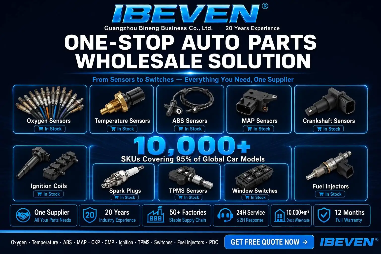 Brand Packaging  1H0927807D 1J0927807D Universal Auto ABS Wheel Speed Sensor for VW Golf Jetta VENTO