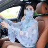 Sun mask shawl-blue cherry blossom