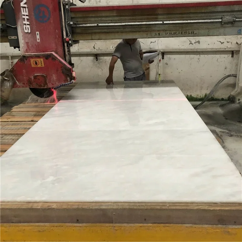 product backlight royal white jade pure onyx indoor countertop design nature stone slab marble-3