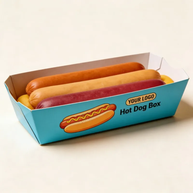 Hot Sale Eco Friendly Hot Dog Hamburger Take-out Cardboard Boxes with Custom Size and Printing Food-grade Paper Packaging Box