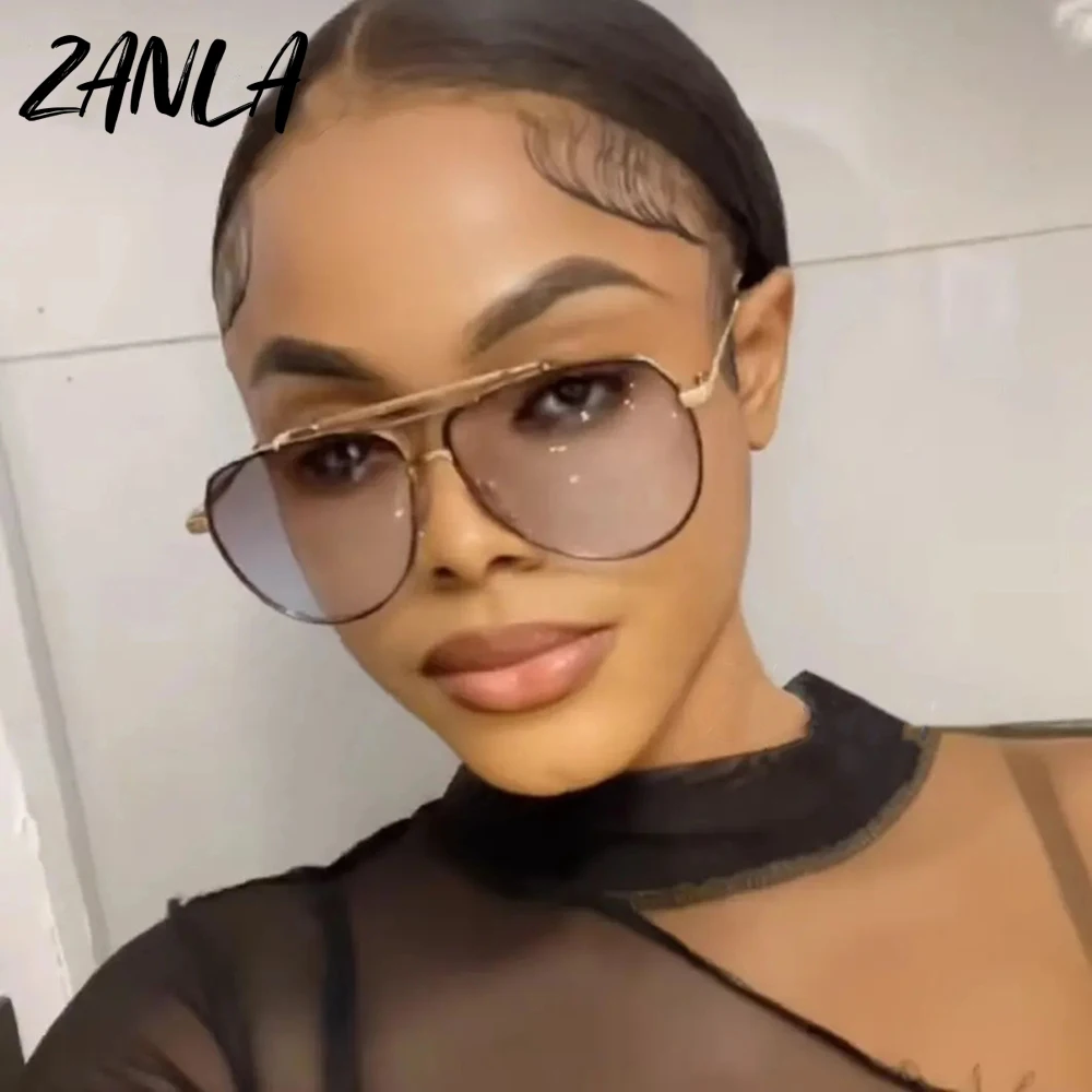 Oversized Retro Aviator Sunglasses for Women Trendy Double Bridge Sun Amazon.com: GUVIVI Retro Oversized Aviator Sunglasses for  main image 3