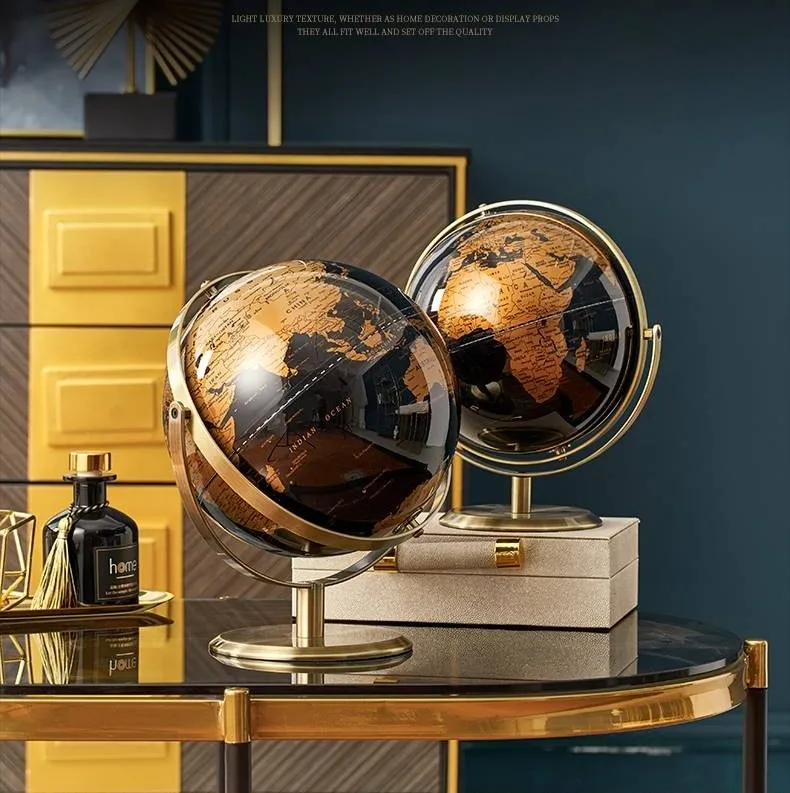Modern Rotating Globe Decor of World for Luxury Home Decoration Universal World Home Decoration Locations Earth Map Ornaments