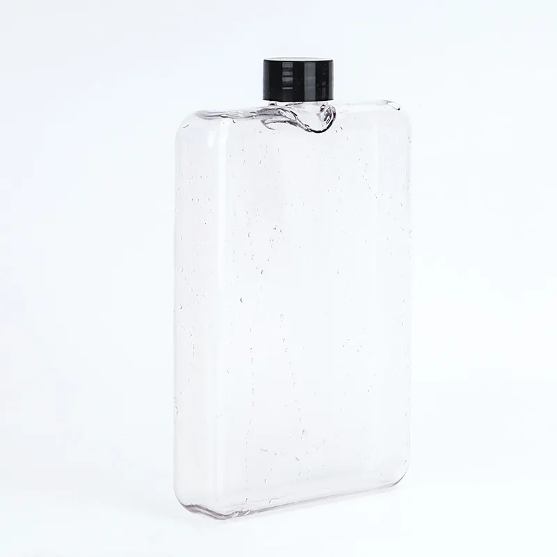 Square Tritan Plastic Customized 500ml Notebook Memo Flat Water Bottle Slim Thin Water Bottle