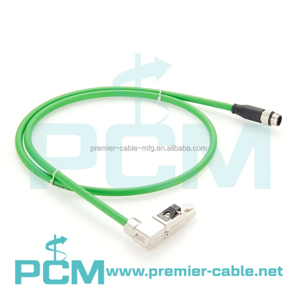 M12 D Coding to RJ45 Right Angle Profinet EtherCat Field Bus Ethernet Cable details