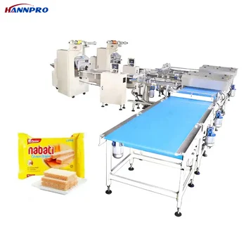 HANNPRO CE automatic multi-row packaging without pallet wafer biscuit feeding sorting packing machine line