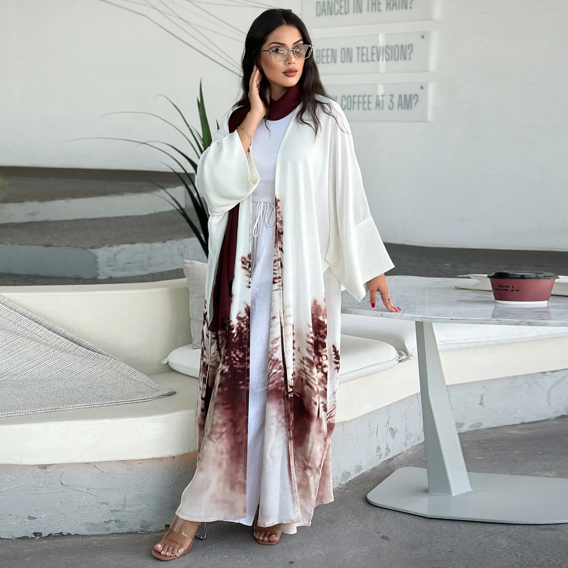 Caftan Marocain Kimono Abaya Femme Female Cardigan Muslim Dress