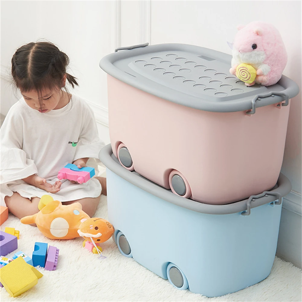 Cartoon Storage Box For Toys Plastic Storage Box Bins With Lid Children