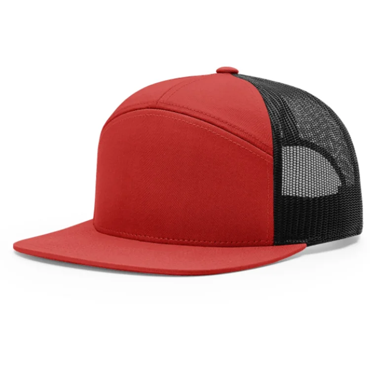 Red Cotton Canvas Snapback