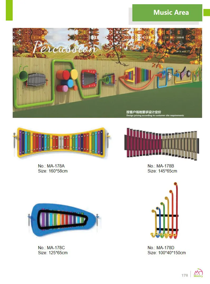 Moetry Kids Percussion Play Outdoor Wall Mount Musical Instrument For