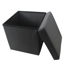 Custom Modern Design Factory Direct Sales Multifunctional Folding PVC Faux Leather Folding Storage Ottoman Stool