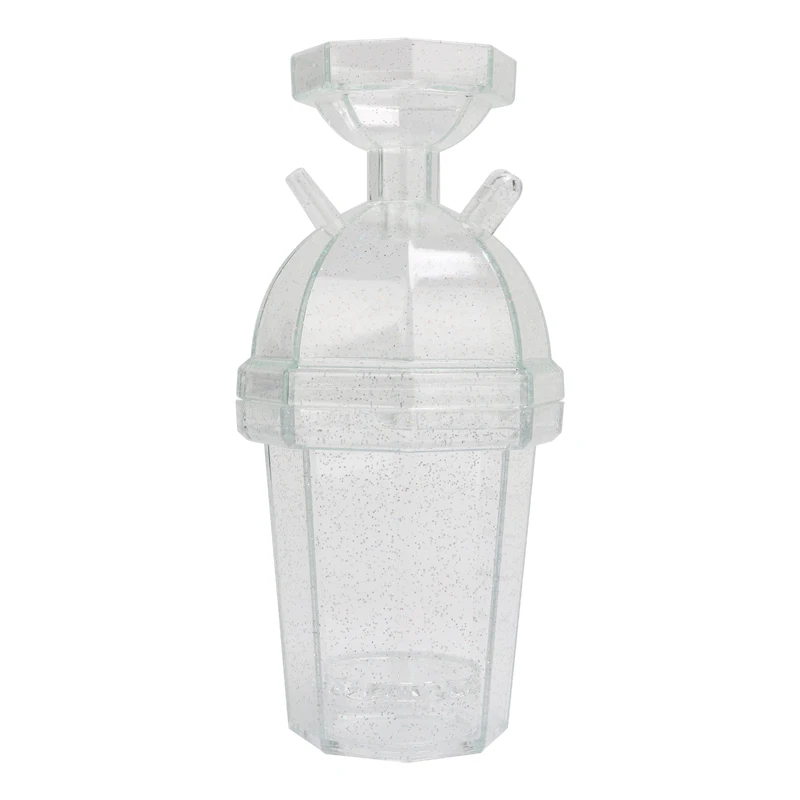 Blue Octagonal Pot Cup With Disposable Hose Acrylic Portable Mini Shisha Hookah