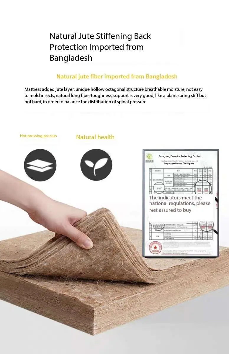 Modern Design Comfortable Cashmere Jute Mat With Latex And Memory