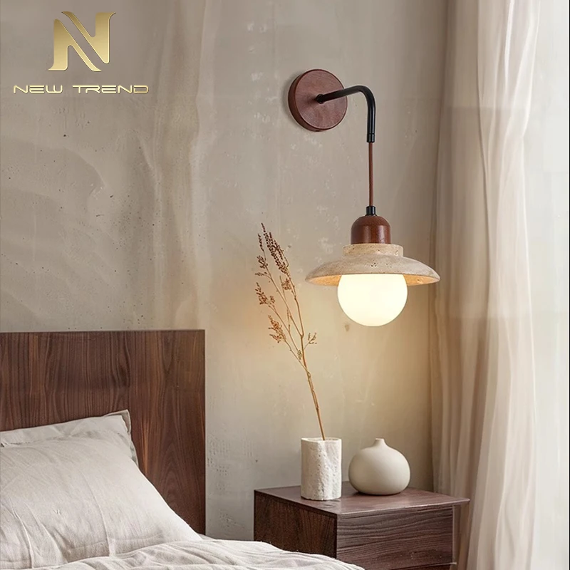CPL-440 Modern Textured Plaster Wall Light – Minimalist Stone Effect Sconce for Living Room