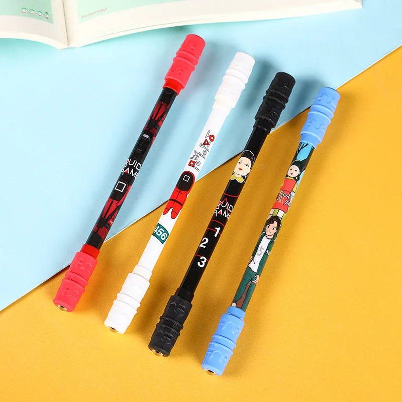 Creative Simple Spinning Pen with 0.5mm Black Gel Pen Stress Relief for Student Gift Led Light Fidget Spinner Pen Toy