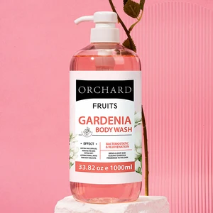OEM Private Label 1000ml Gardenia Shower Gel Natural Soften Cuticle Antibacterial Bacteriostatic Rejuvenation Gardenia Body Wash