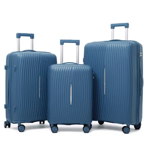 New Unisex Lightweight Travel Suitcase PP Luggage Set with Spinner Caster and Built-In Lock Waterproof Bag Included