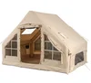 khaki-Two-door tent with skylight-manual pump
