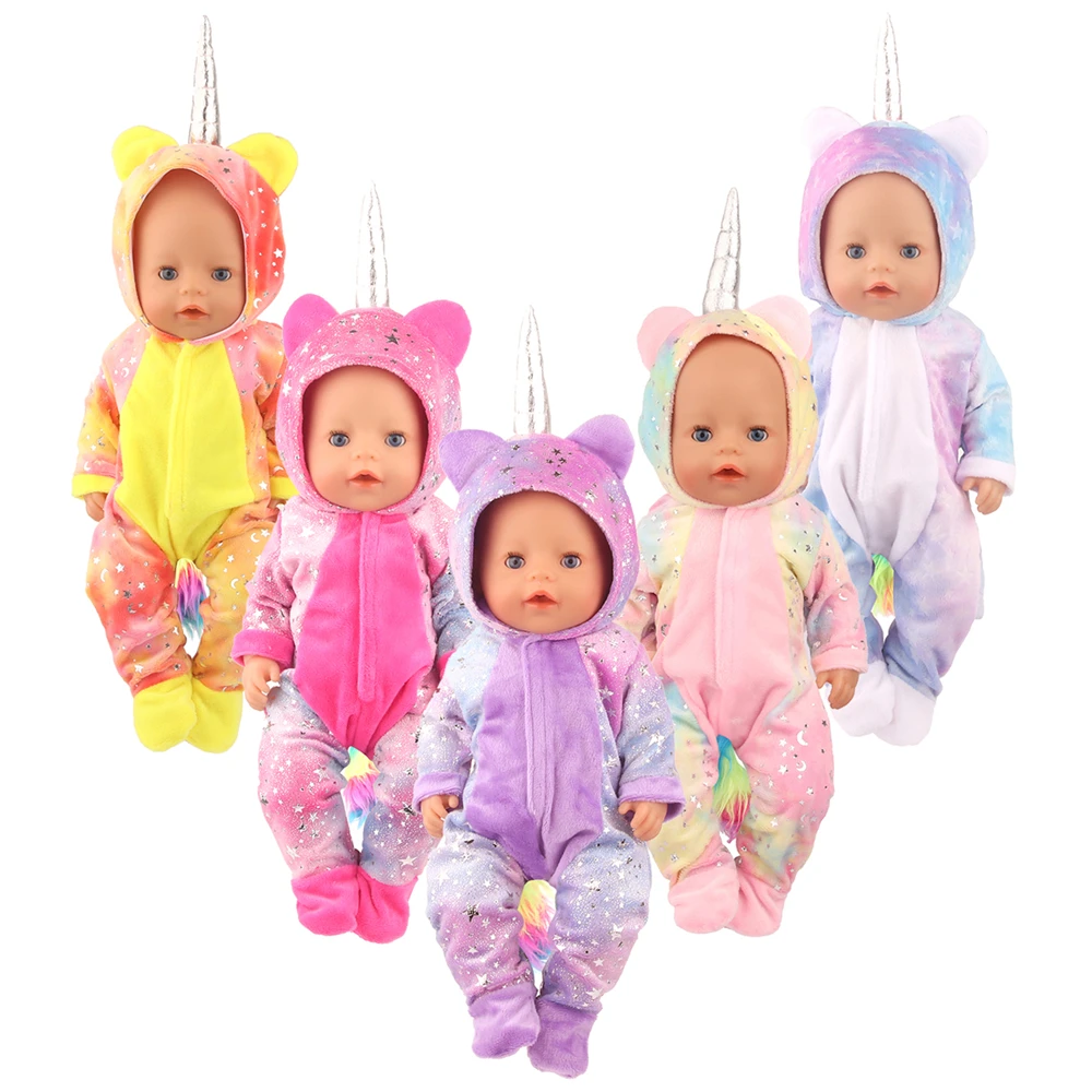 MSYO New Arrival 18 Inch American Doll Girl Unicorn Pajama Clothes