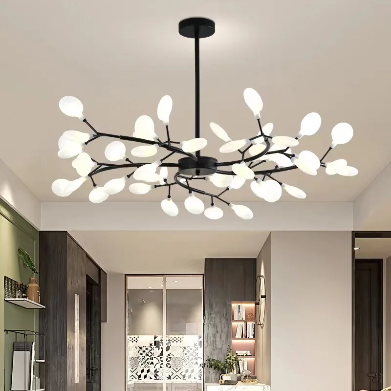 Hotel Home Nordic Style Chandelier Dining Room Pendant Light Led Hanging Acrylic Firefly Shape Chandelier