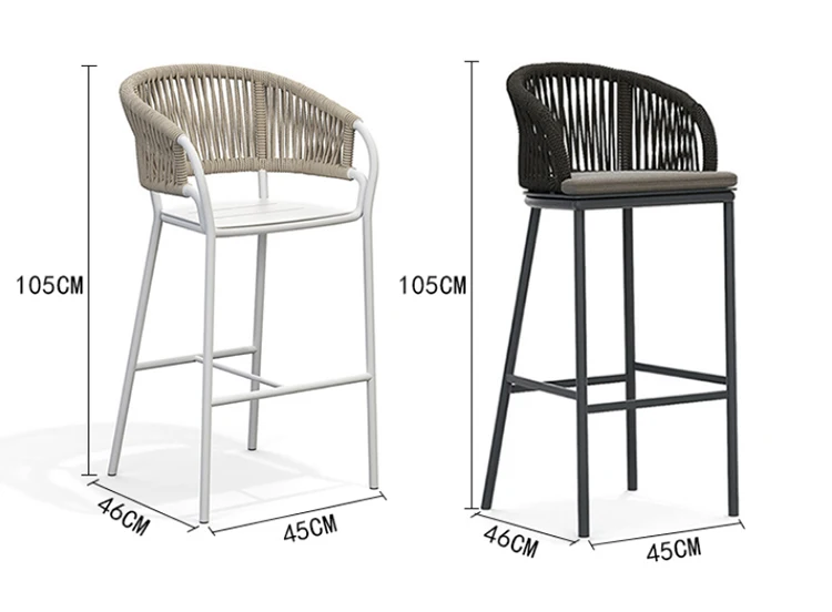Modern Bar Chair High Chair Bar Counter With Armrests Leisure Rope Outdoor Bar Stool Buy Patio