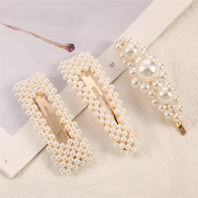 Wholesale High Quality Korean Girl Pearl Hair Pins Handmade New Designs  Hairpins Luxury Pearl Hair Clips for Women