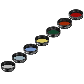Neewer 1.25 Inches Telescope  Moon Filter, CPL 5 Color Filters Set(Red, Orange, Yellow, Green, Blue), Eyepieces Filters
