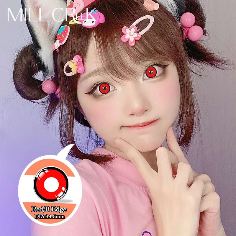 AFancy Pro Color Coscon 8 Colors Anime Eye Soft Lenses Disposable Silicone Hydrogel Contact Lenses Halloween Crazy Contact Lens