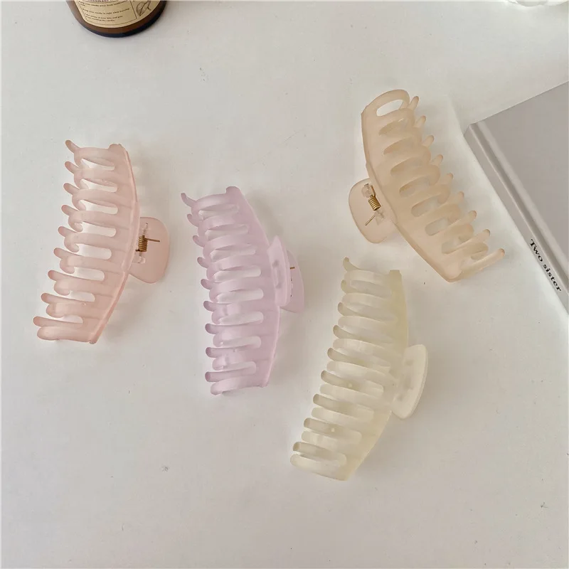 High Quality Solid Color Transparent Matte Big Hair Clips For Women