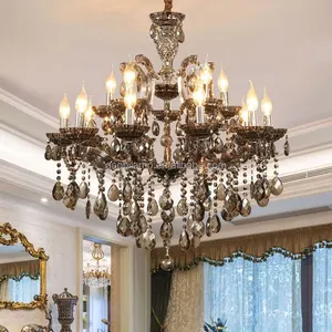 Crystal LED Adjustable Height Decoration Lights with Gold/Black Finish for Living Room