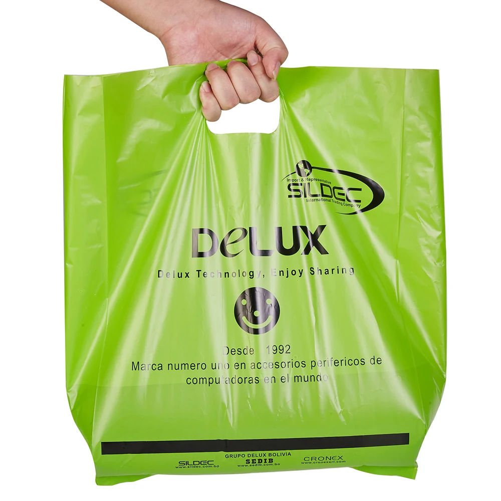 Plastic Cheap Apparel Shopping Printing Die Cut Handbag Pe Shoes Cloth