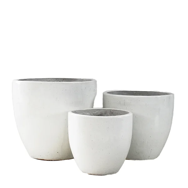 Wholesale Outdoor European Design Glazed Ceramic Flower Pots Clay Planters for Garden Rustic Style for Home Floor Use