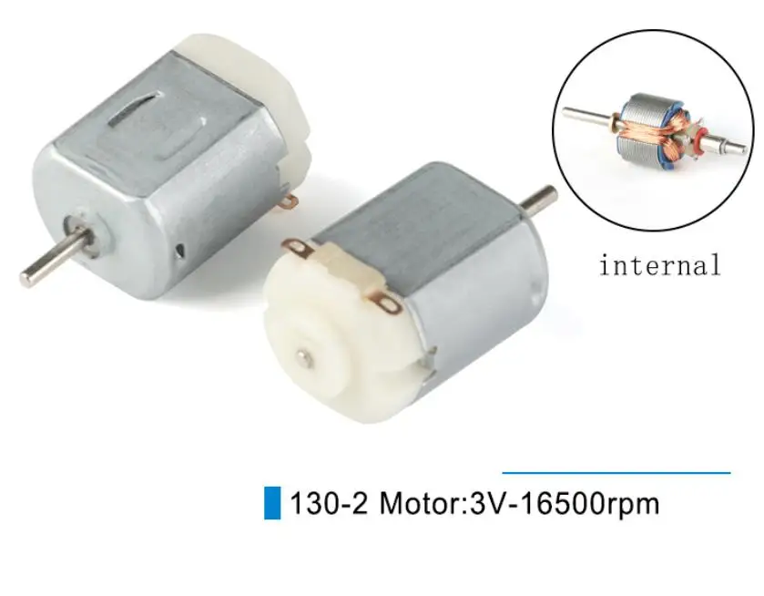 Micro Moteur 130 DC 3V 16500RPM avec Connecteur à Pince Crocodile