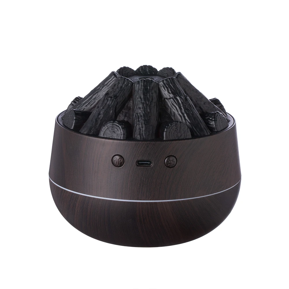 Carbon Fire Humidifier Mini Mute Fog Flame Humidifier USB Smart Bonfire Humidifier for Living Room