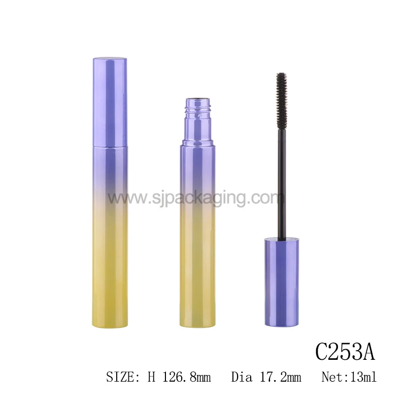 Cylindrical Shape Empty Plastic Eyelash Glue Mascara Plastic Tube With Brush