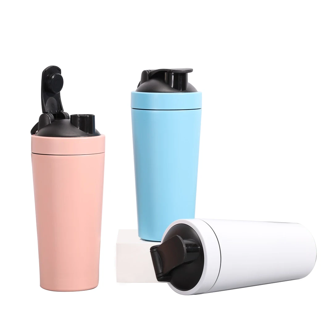 Custom Stainless Steel Insulated Protein Shaker with Screw Lid