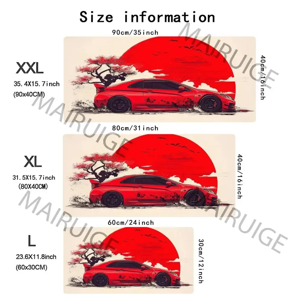 Japanese Painting Style Car Cool Stylish PC Gaming Mouse Pads Gamer Mats Teclado Ergonom aperçu 25