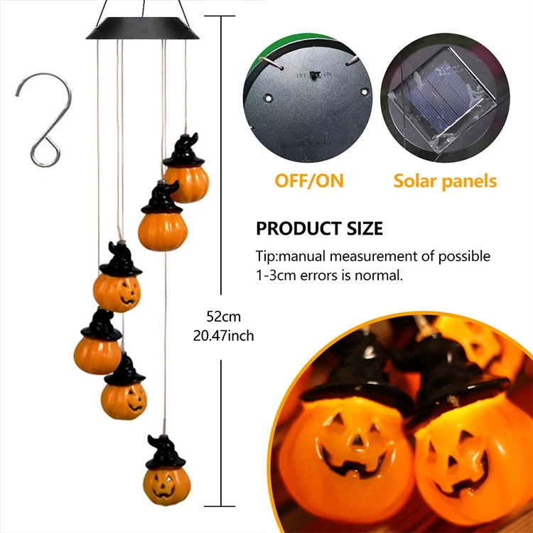 Stock Decoration Halloween 6 LED Solar Power String Lighting Halloween Decorations Outdoor Holiday Pumpkin Bat Skull Lights supplier