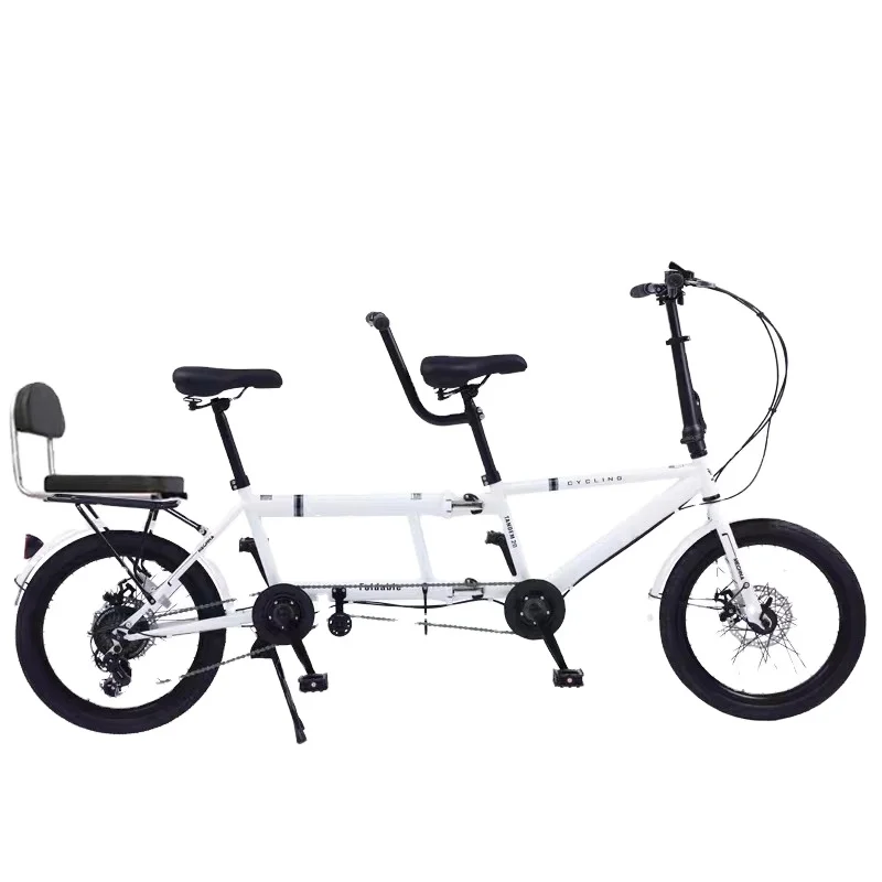 軽量3シート折りたたみ式タンデムバイク観光レジャー大人用折りたたみ 