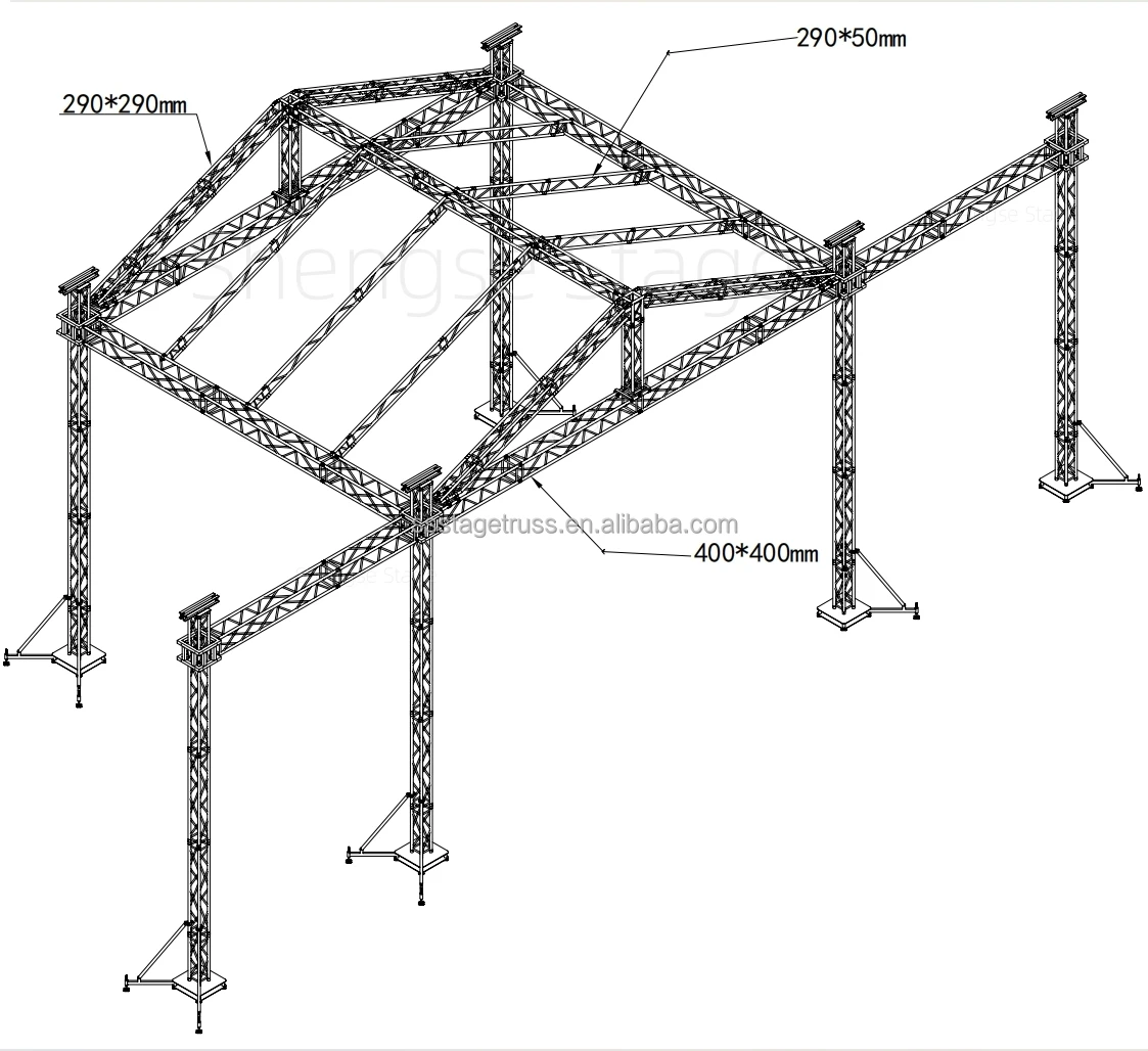 product high quality lift truss durable outdoor event stage truss concert lighting speaker suspension audio hanging lifting system-7