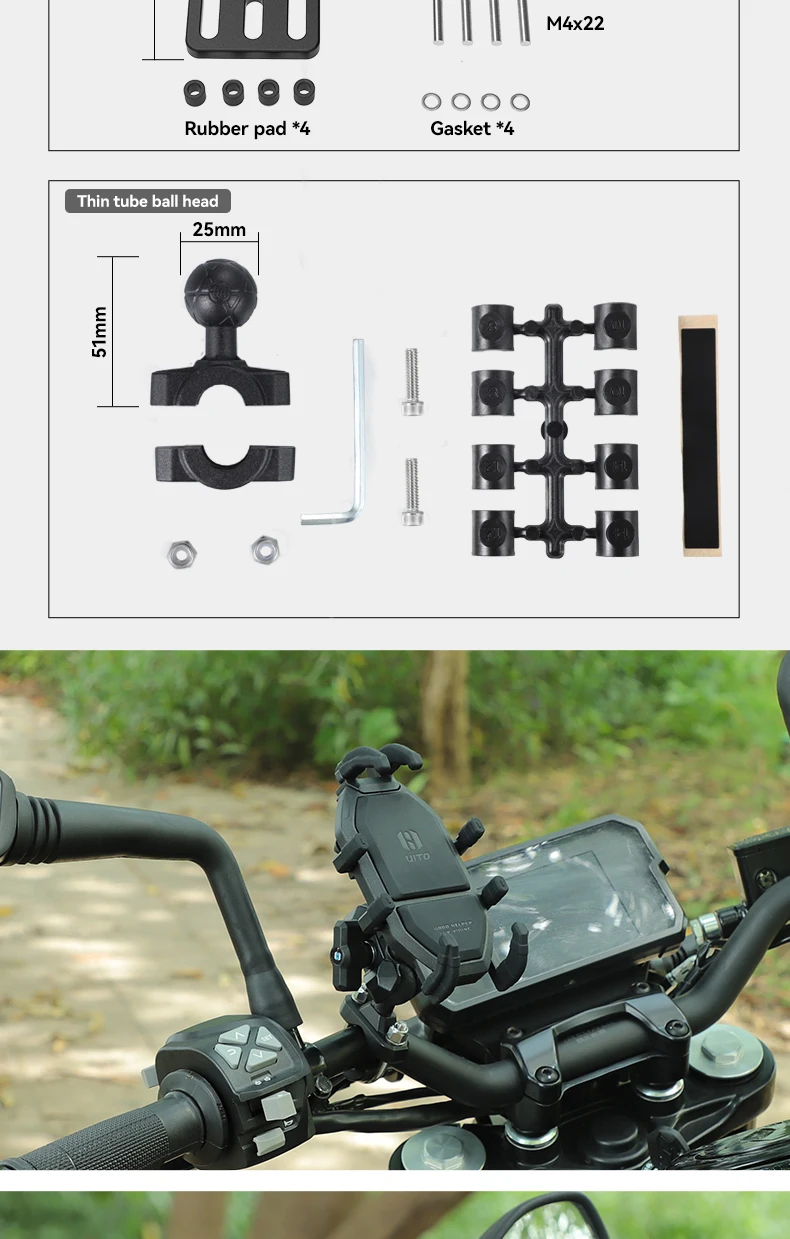 product sumu universal aluminum alloy phone mount holder shock absorbing anti theft screw stability dual port fast charging bicycle-10