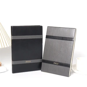 2026 Hot Sale Men's Premium Office Black Gray Pu Leather  Planner Notebook for Business