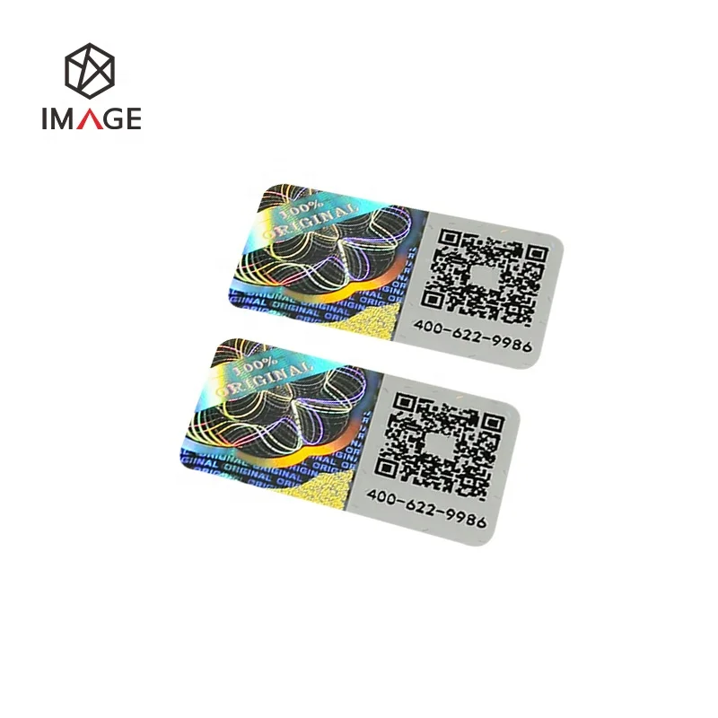Custom QR Code Serial Number Hologram Sticker for Products Packaging Application