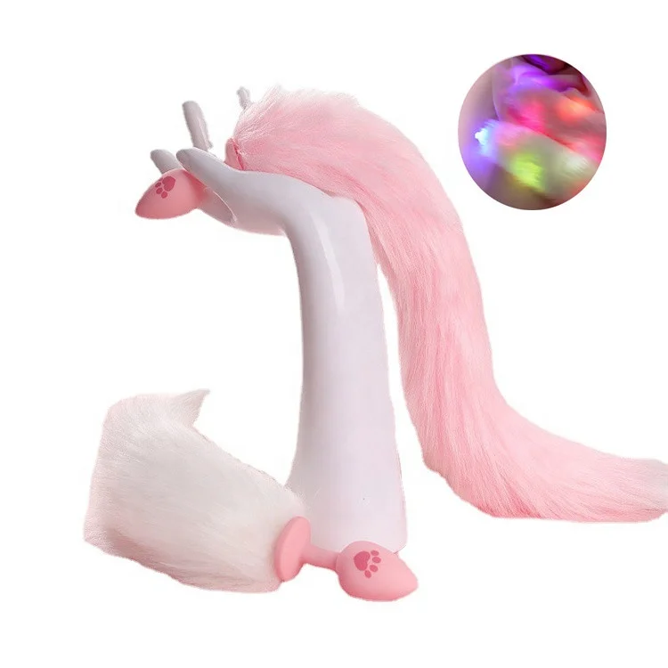 lubricantes recomendados para sexo anal RY LED Fox Tail Stainless Steel Anal Plug main image 1